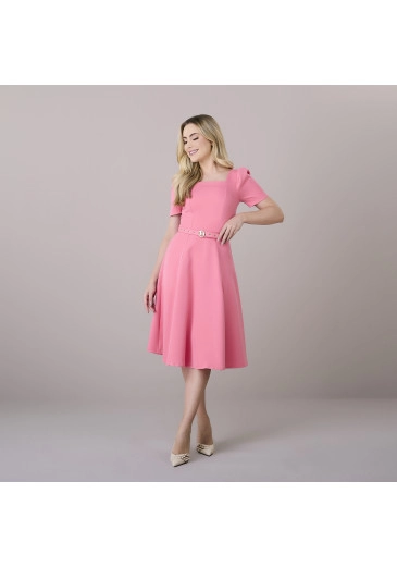 Vestido Celia Em Alfaiataria Veneza Rosa Tatá Martello Outono/Inverno 2025