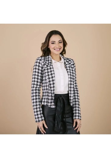 Blazer Isabela Em Tweed Sem Elastano Preto Tata Martello Outono/Inverno 2023