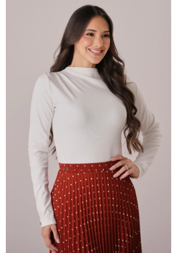 Blusa Laiany Em Canelado Pima Gelo Tata Martello Outono/Inverno 2026