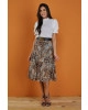 Saia Plissada Animal Print Tatá Martello