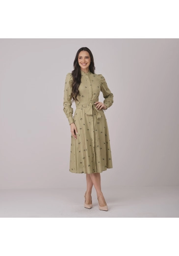 Vestido Meire Em Bordado Algodão Verde Tata Martello Outono/Inverno 2026