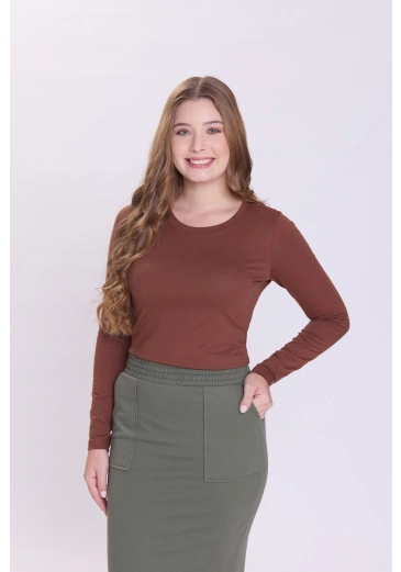 Blusa Dolores Em Malha Marrom Hapuk Outono/Inverno 2026