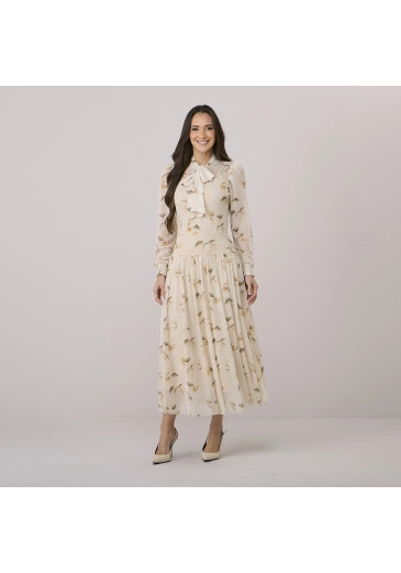 Vestido Liliane Em Tule Bege Tata Martello Outono/Inverno 2026