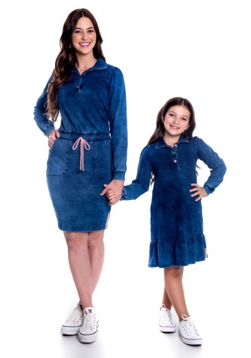 Vestido Malha Jeans Filha Hapuk Outono/Inverno 2021