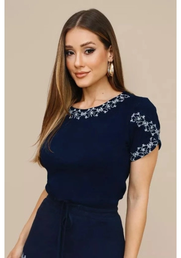 Blusa Charlotte Em Malha Jeans Plus Nitido Outono/Inverno 2026