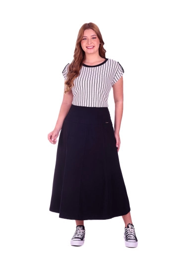 Saia Heloisa Em Jeans Color Preto Hapuk Primavera/Verão 2026