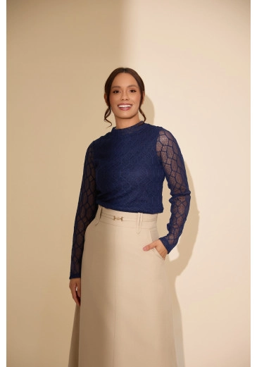 Cacharrel Bianca Em Tule Azul Jany PimOutono/Inverno 2026
