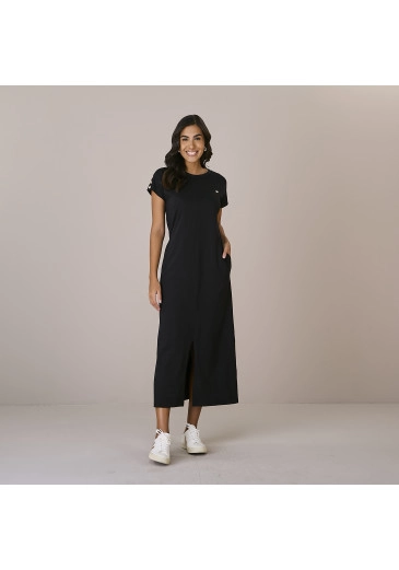 Vestido Amanda Em Malha Preto Tatá Martello Outono/Inverno 2025