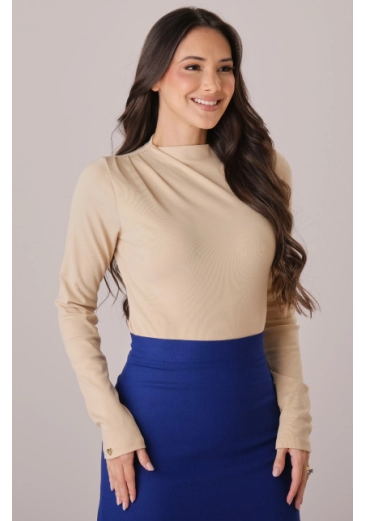 Blusa Laiany Em Canelado Pima Creme Tata Martello Outono/Inverno 2026