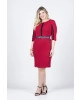 Vestido Duo Color Vermelho Plus Kauly