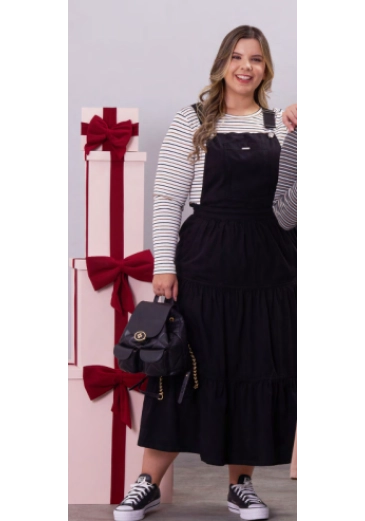 Salopete Aurora Em Jeans Color Preto Hapuk  Outono/Inverno 2026