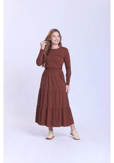 Vestido Maya Em Malha Marrom Hapuk  Outono/Inverno 2026