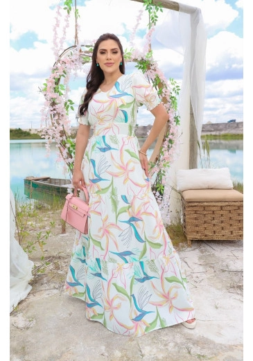 Vestido Thalia Longo Em Crepe Maria Amore Alto Verão 2025