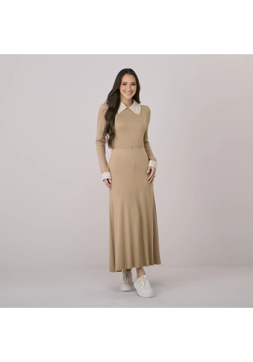 Conjunto Solange Em Moletinho Bege Tata Martello Outono/Inverno 2026