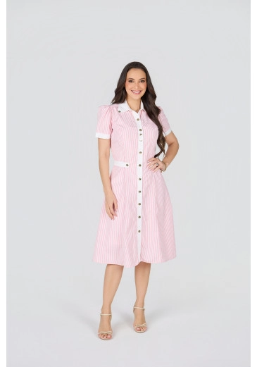 Vestido Eliana Em Tricoline  Rosa Tata Martello Primavera/Verão 2027