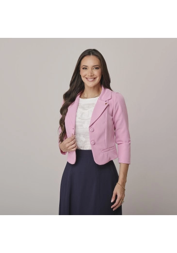 Blazer Amelia Em Alfaiataria Monte Carlo Rosa Tata Martello Outono/Inverno 2026