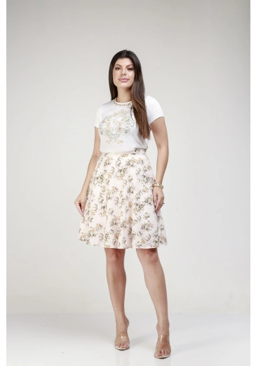 T-shirt Mayara Off White Estampa Exclusiva Victoria's Princess Alto Verão 2023