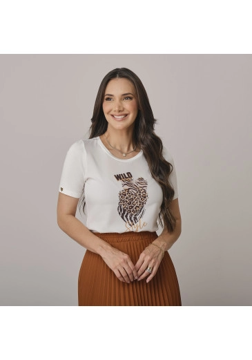 Blusa Yasmin Em Crepe Gloss + Malha Oncinha Tata Martello Outono/Inverno 2026