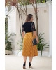 Conjunto Saia Plissada Mostarda Kauly