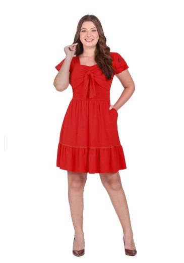 Vestido Emily Em Malha De Algodão Vermelho Hapuk Outono/Inverno 2025
