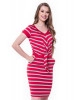 Vestido Listras com Amarração Vermelho Hapuk 