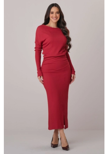Vestido Vera Em Malha Volare Vermelha Tata Martello Outono/Inverno 2026