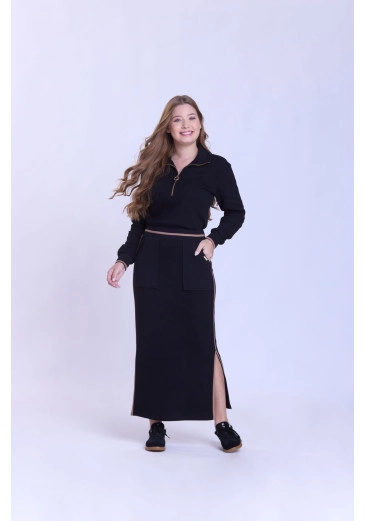 Conjunto Rute Em Malha Texturizada Preto Hapuk Outono/Inverno 2026