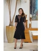 Vestido Midi Detalhe em Tule Preto Kauly 