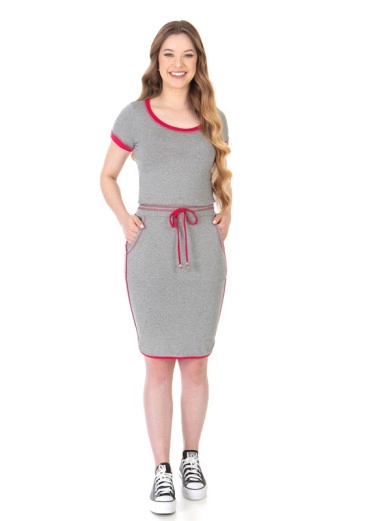 Conjunto Daiane Em Malha Ribana Mangas Curtas Mescla Hapuk Outono/Inverno 2024