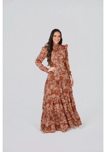 Vestido Josi Em Crepe Ava Caramelo Tata Martello Primavera/Verão 2027