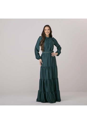 Vestido Giana Em Satin Verde Tata Martello Outono/Inverno 2026
