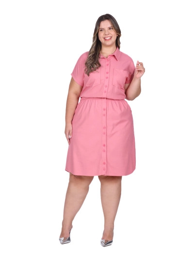 Vestido Priscila Em Linho Rosa Hapuk Outono/Inverno 2025