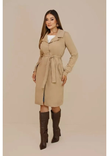 Trench Coats Brenda Em Alfaiataria Bege Nitido Outono/Inverno 2026 