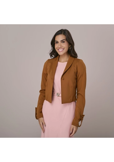 Blazer Debora Em Montaria Premium Caramelo Tata Martello Outono/Inverno 2025