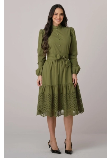 Vestido Clarissa Bordado Verde Tata Martello Outono/Inverno 2026