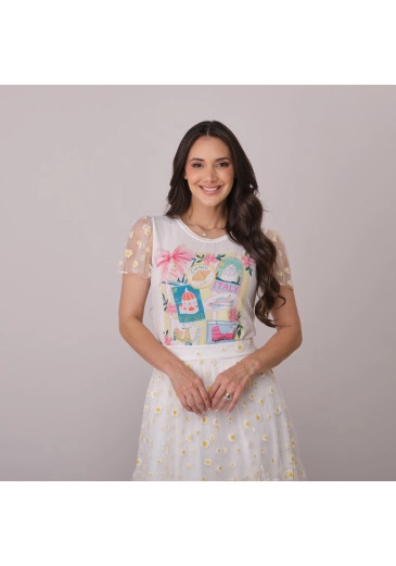 Blusa Margarida Em Crepe Gloss Italy Tata Martello Primavera/Verão 2026