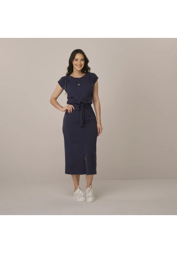 Vestido Samy Em Malha Conforto Azul Noite Tata Martello Primavera/Verão 2026
