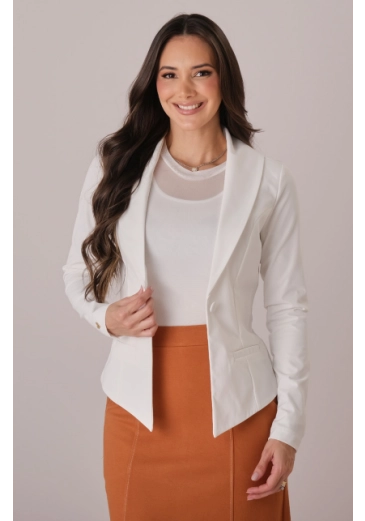 Blazer Rebeca Em Alfaiataria Branco Tata Martello Outono/Inverno 2025