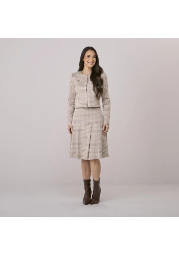 Conjunto Estefani Em Tweed Marrom Tata Martello Outono/Inverno 2026