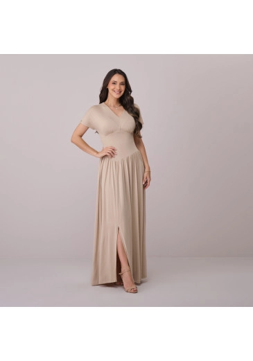 Vestido Gabriela Em Malha Column Bege Tata Martello Primavera/Verão 2026