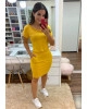 Vestido Detalhe na Gola Amarelo Hapuk 