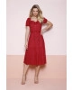 Vestido Detalhe em Botões Vermelho Fasciniu's 