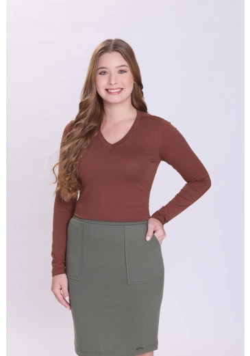 Blusa Margarida Em Malha Marrom  Hapuk Outono/Inverno 2026