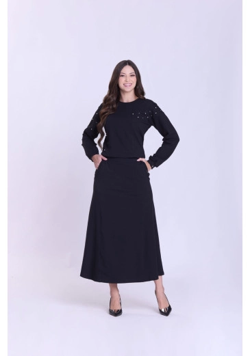Saia Tânia Em Molecotton Preto Hapuk Outono/Inverno 2026