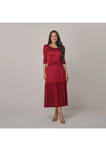 Vestido Bela Em Malha Vermelho Tata Martello Outono/Inverno 2026