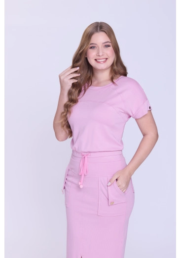 Conjunto Viviane Em Moletinho Rosa Hapuk Outono/Inverno 2026