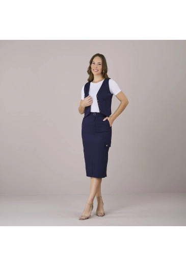 Conjunto Alice Azul Em Alfaiataria Rayon Tata Martello Alto Verão 2025