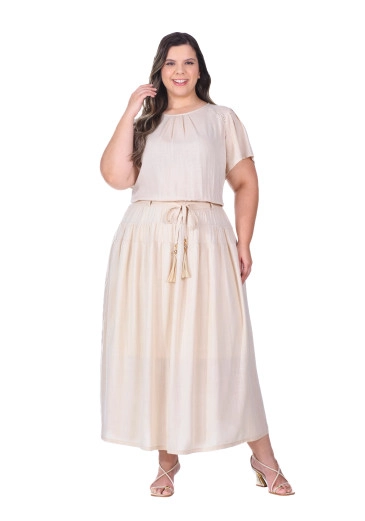 Vestido Naila Em Tecido Plano De Viscose Branco Hapuk Primavera/Verão 2026