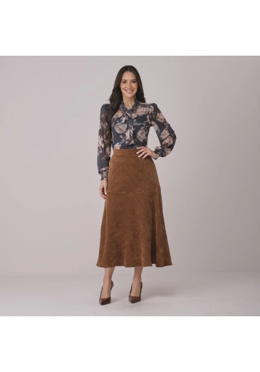 Saia Taty Em Chenille Premium Marrom Tata Martello Outono/Inverno 2026