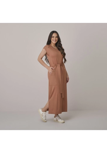 Vestido Pamela Em Moletinho Marrom Tata Martello Outono/Inverno 2026